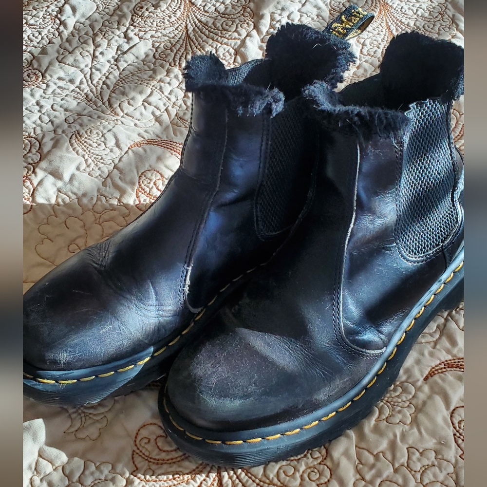 Dr. Martin Fur Lined Chelsea Boots